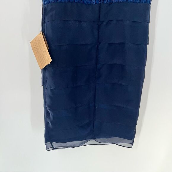 Light in the Box Formal Deep Blue Dress w/Tiered Skirt Textured Crimped Bodice - Picture 6 of 10